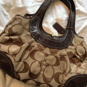 Coach Ergo Brown Signature Framed Satchel